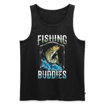 Amis de la pêche Ami de la pêche Ami de la pêche - Débardeur bio Premium Homme - noir - Devant - AI Model Male 178 light (178cm)