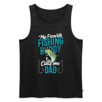 My favorite fishing buddy calls me daddy fishing - Men's Premium Organic Tank Top - black - Front - Michal (187cm)