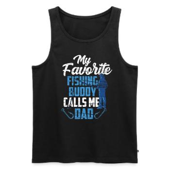 My favorite fishing buddy calls me daddy fishing - Men's Premium Organic Tank Top - black - Front - Michal (187cm)