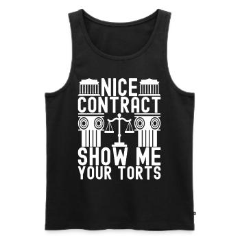 Law Student Judge Public Prosecutor - Men's Premium Organic Tank Top - black - Front - AI Model Male 178 light (178cm)