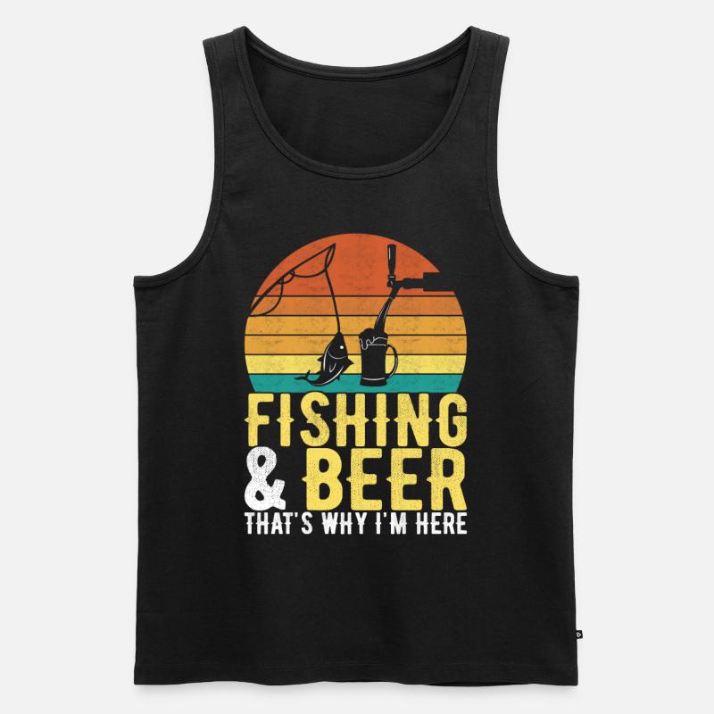 Fischen Bier Angler - Männer Premium Bio Tank Top - Schwarz