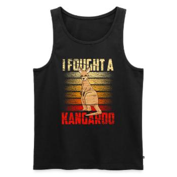 I fought with a kangaroo animal kangaroos - Men's Premium Organic Tank Top - black - Front - Michal (187cm)