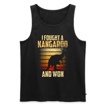 I fought with a kangaroo and won kangaroos - Men's Premium Organic Tank Top - black - Front - AI Model Male 178 light (178cm)
