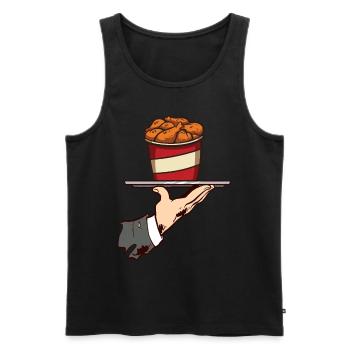 Restauration rapide au poulet frit - Débardeur bio Premium Homme - noir - Devant - AI Model Male 178 light (178cm)