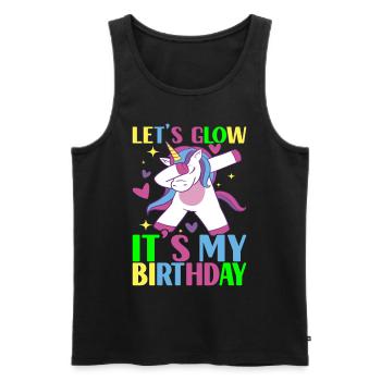 Licorne d’anniversaire - Débardeur bio Premium Homme - noir - Devant - Michal (187cm)