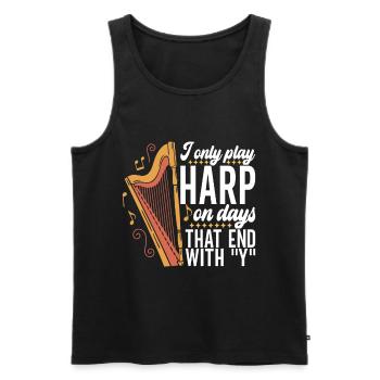 Harp harp player - Men's Premium Organic Tank Top - black - Front - AI Model Male 178 light (178cm)