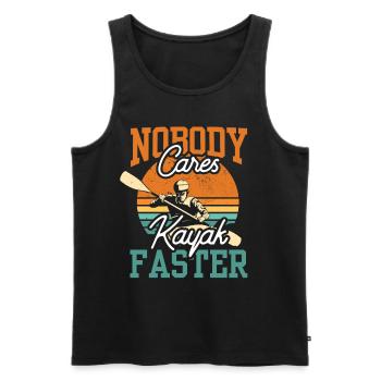 Niemand Kümmert Es Kajak Schneller Nobody Cares - Männer Premium Bio Tank Top - Schwarz - Vorne - Michal (187cm)