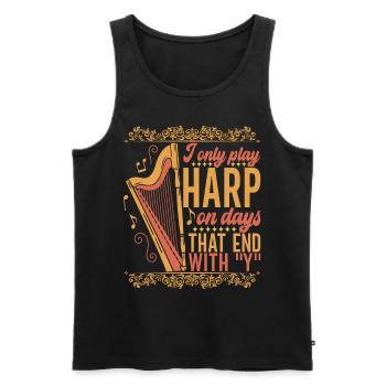 Harp harp player - Men's Premium Organic Tank Top - black - Front - AI Model Male 178 light (178cm)