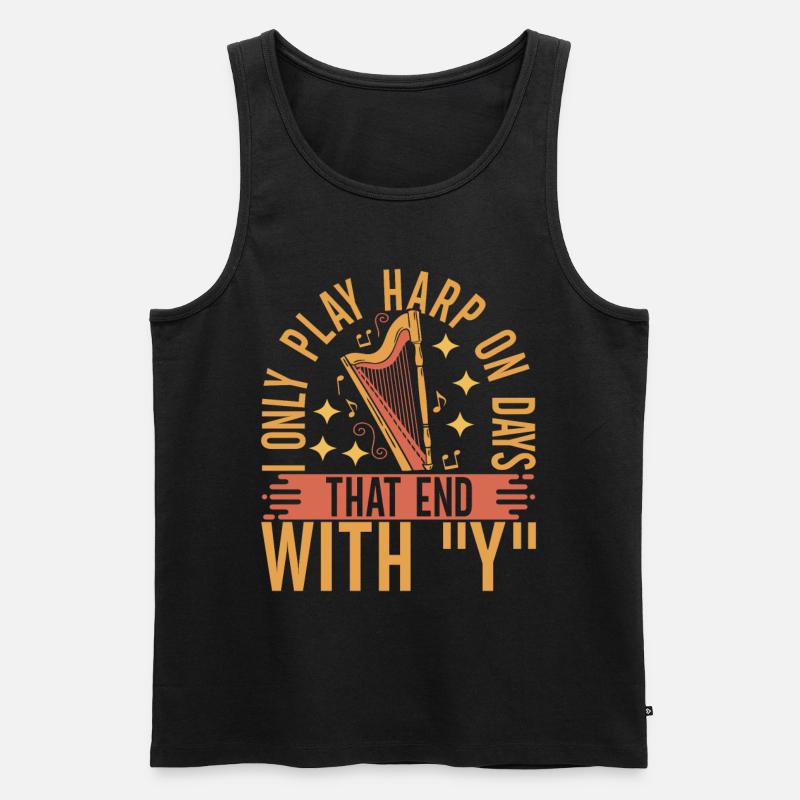 Harfe Harfenspieler - Männer Premium Bio Tank Top - Schwarz