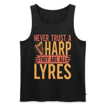 Harp harp player - Men's Premium Organic Tank Top - black - Front - AI Model Male 178 light (178cm)