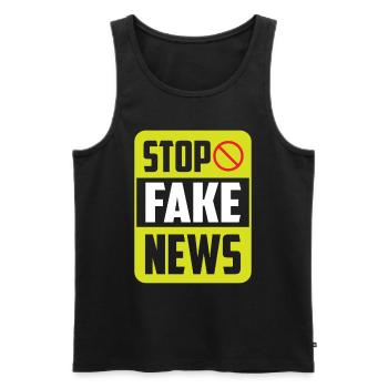 Halte aux fake news Liberté de la presse Droit de la presse - Débardeur bio Premium Homme - noir - Devant - AI Model Male 178 light (178cm)