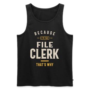 File Clerk Job Occupation Birthday Worker - Men's Premium Organic Tank Top - black - Front - Michal (187cm)