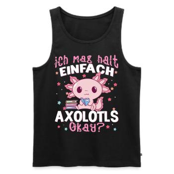 Axolotl - Männer Premium Bio Tank Top - Schwarz - Vorne - Michal (187cm)