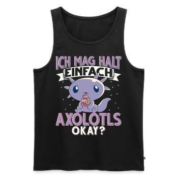 Axolotl - Männer Premium Bio Tank Top - Schwarz - Vorne - Michal (187cm)
