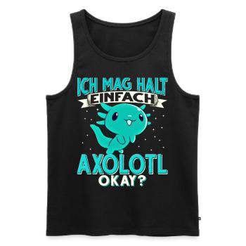 Axolotl - Männer Premium Bio Tank Top - Schwarz - Vorne - Michal (187cm)