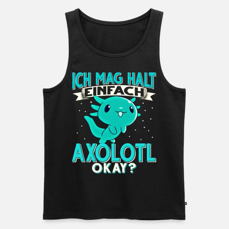 Axolotl - Männer Premium Bio Tank Top - Schwarz
