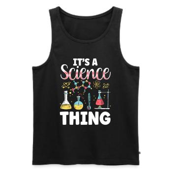 Est une chose scientifique Science scientifique - Débardeur bio Premium Homme - noir - Devant - Michal (187cm)