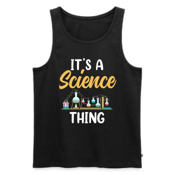 Est une chose scientifique scientifique - Débardeur bio Premium Homme - noir - Devant - Michal (187cm)