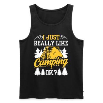 J’aime juste camper très bien camper camping - Débardeur bio Premium Homme - noir - Devant - Michal (187cm)