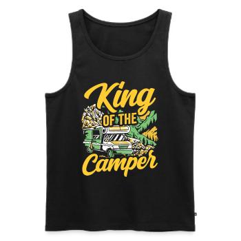 King of campers camping camping campsite camp - Men's Premium Organic Tank Top - black - Front - AI Model Male 178 light (178cm)