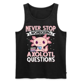 Axolotl. Axolotl Questions - Men's Premium Organic Tank Top - black - Front - Michal (187cm)