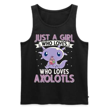 Axolotl Just a girl who loves Axolotls - Männer Premium Bio Tank Top - Schwarz - Vorne - Michal (187cm)