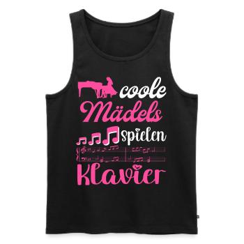 Coole Mädels spielen Klavier Damen - Männer Premium Bio Tank Top - Schwarz - Vorne - Michal (187cm)