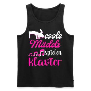 Coole Mädels spielen Klavier Damen - Männer Premium Bio Tank Top - Schwarz - Vorne - Michal (187cm)