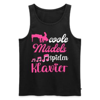 Coole Mädels spielen Klavier Damen - Männer Premium Bio Tank Top - Schwarz - Vorne - Michal (187cm)