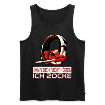 Kann Dich Nicht Hören Ich Zocke. Gaming Zocken - Männer Premium Bio Tank Top - Schwarz - Vorne - Michal (187cm)