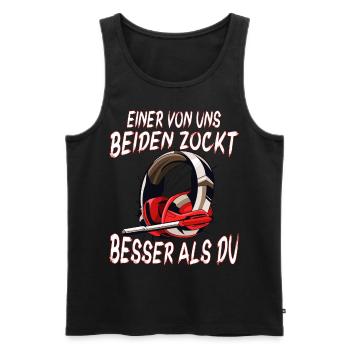 Der Controller Soll Mit Dir Sein. Videospiele - Männer Premium Bio Tank Top - Schwarz - Vorne - AI Model Male 178 light (178cm)