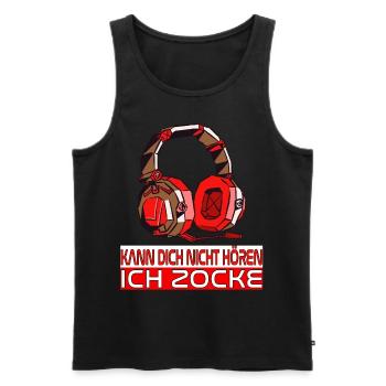 Kann Dich Nicht Hören Ich Zocke. Gaming Zocken - Männer Premium Bio Tank Top - Schwarz - Vorne - Michal (187cm)