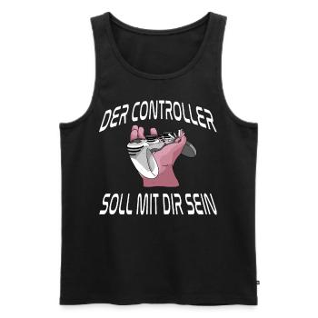 Der Controller Soll Mit Dir Sein. Videospiele - Männer Premium Bio Tank Top - Schwarz - Vorne - AI Model Male 178 light (178cm)