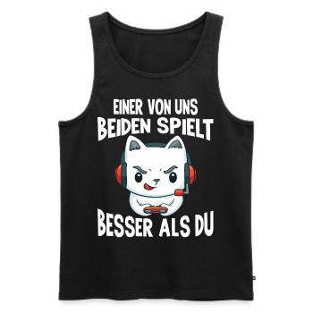 Der Controller Soll Mit Dir Sein. Videospiele - Männer Premium Bio Tank Top - Schwarz - Vorne - AI Model Male 178 light (178cm)