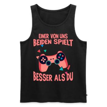 Der Controller Soll Mit Dir Sein. Videospiele - Männer Premium Bio Tank Top - Schwarz - Vorne - AI Model Male 178 light (178cm)