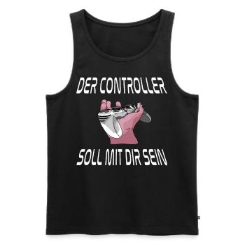 Der Controller Soll Mit Dir Sein. Videospiele - Männer Premium Bio Tank Top - Schwarz - Vorne - AI Model Male 178 light (178cm)