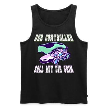 Der Controller Soll Mit Dir Sein. Videospiele - Männer Premium Bio Tank Top - Schwarz - Vorne - AI Model Male 178 light (178cm)