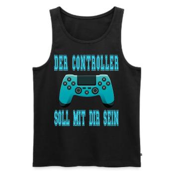 Der Controller Soll Mit Dir Sein. Videospiele - Männer Premium Bio Tank Top - Schwarz - Vorne - AI Model Male 178 light (178cm)