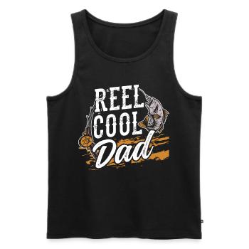Moulinet Cool Dad Pêche Pêcheur Pêcheur Pêcheur - Débardeur bio Premium Homme - noir - Devant - AI Model Male 178 light (178cm)