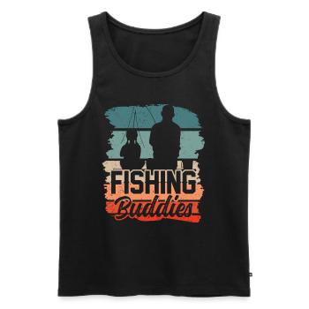 Amis de la pêche Ami de la pêche Ami de la pêche - Débardeur bio Premium Homme - noir - Devant - AI Model Male 178 light (178cm)