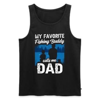 My favorite fishing buddy calls me daddy fishing - Men's Premium Organic Tank Top - black - Front - Michal (187cm)