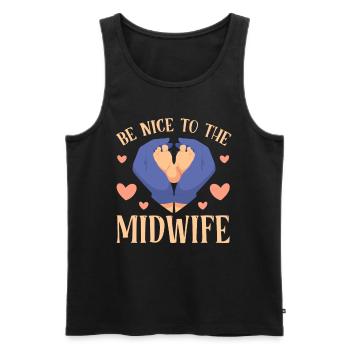 Be nice to midwife profession midwives obstetrics - Men's Premium Organic Tank Top - black - Front - Michal (187cm)
