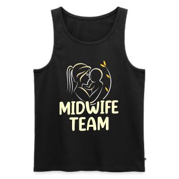 Hebammen Team Geburtshilfe Beruf Sprüche Hebamme - Männer Premium Bio Tank Top - Schwarz - Vorne - Michal (187cm)