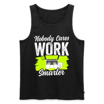 Niemand Interessiert Es Arbeite Klüger Motivation - Männer Premium Bio Tank Top - Schwarz - Vorne - Michal (187cm)