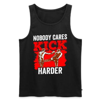 Niemand Interessiert Es Kick Härter Kickboxen Team - Männer Premium Bio Tank Top - Schwarz - Vorne - AI Model Male 178 light (178cm)