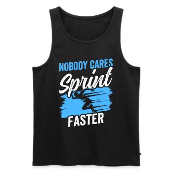 Nobody cares Sprint faster sprint - Men's Premium Organic Tank Top - black - Front - AI Model Male 178 light (178cm)
