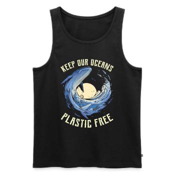 Keep our oceans plastic-free sea sea - Men's Premium Organic Tank Top - black - Front - AI Model Male 178 light (178cm)