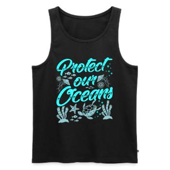 Protects Our Oceans Sea Ocean Protection Sea - Men's Premium Organic Tank Top - black - Front - Michal (187cm)