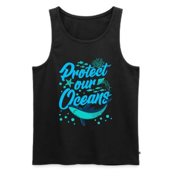 Protects our oceans Ocean Protection Sea Sea - Men's Premium Organic Tank Top - black - Front - Michal (187cm)