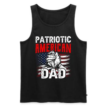 Patriotic American Father USA US Patriot - Men's Premium Organic Tank Top - black - Front - AI Model Male 178 light (178cm)
